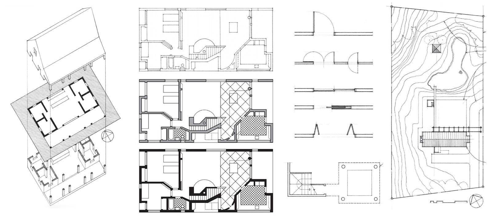Various floor plan drawing techniques from "Architectural Graphics" (6th ed.) by Francis D. K. Ching